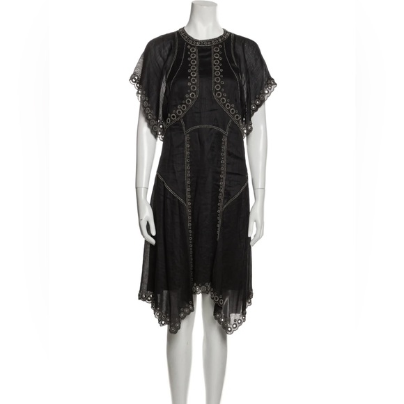 Isabel Marant Dress With Beaded Flutter Sleeve Dress $3200 NWT Size L - Picture 3 of 15